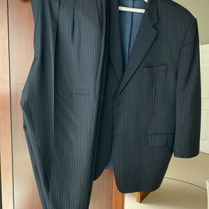 Ralph Lauren Men's Dark Navy Pinstripe Blazer, Pant Suit xxl